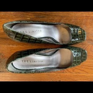 Green The Limited Snake Skin Heels | Open Toe